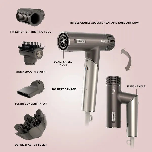 Shark SpeedStyle Pro FLEX 4-in-1 High-Velocity Hair Dryer System HD542UK