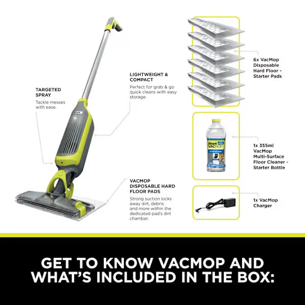 Shark VacMop 2-in-1 Cordless Vacuum Mop with Targeted Spray VM200UK