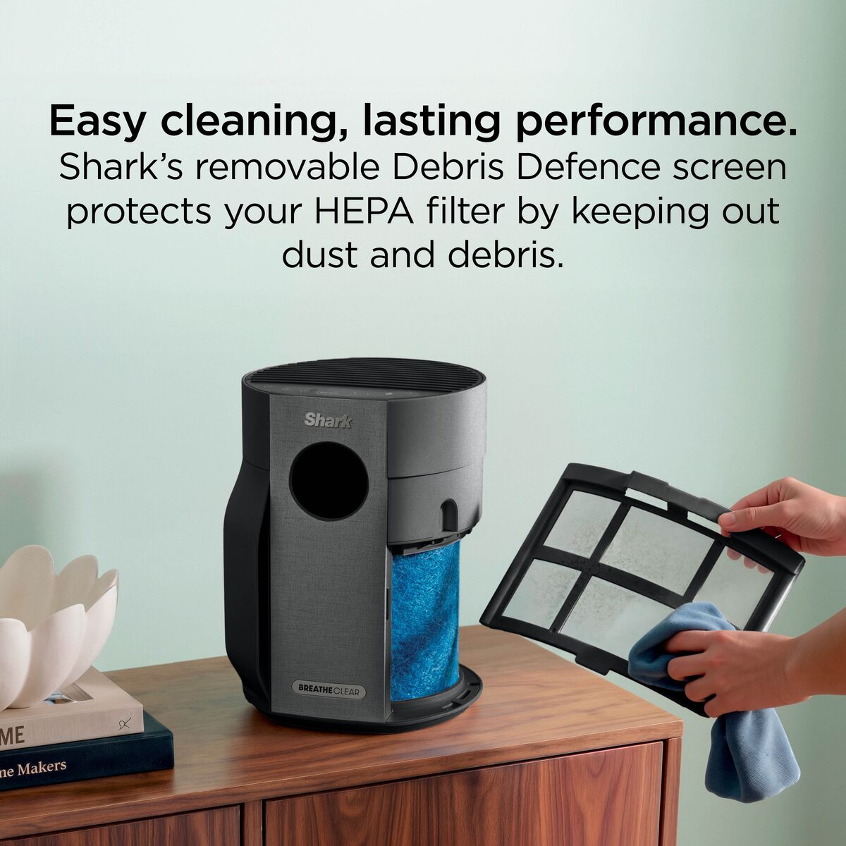 Shark BreatheClear Compact Air Purifier with NeverChange6 - Charcoal - HP062UKBK