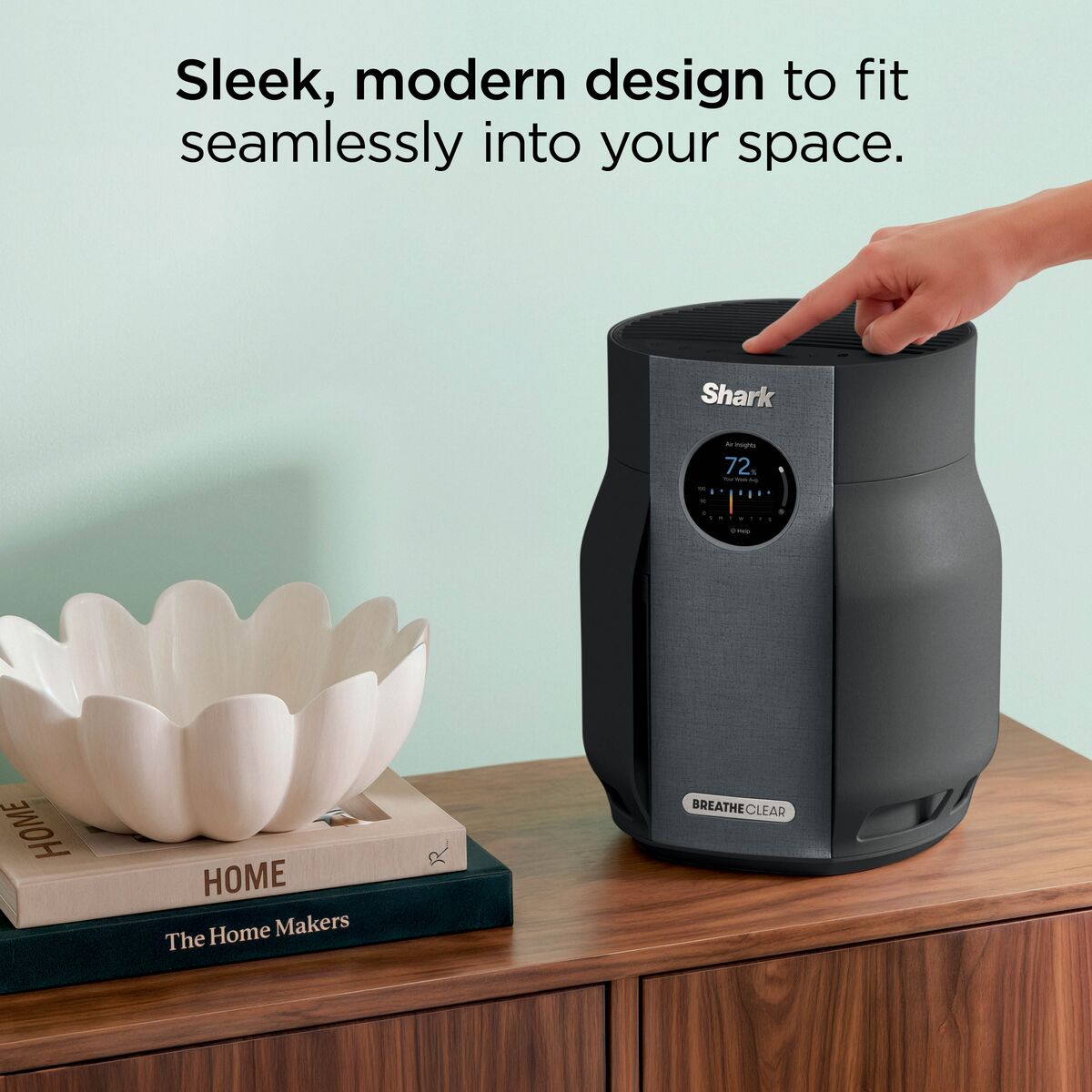 Shark BreatheClear Compact Air Purifier with NeverChange6 - Charcoal - HP062UKBK