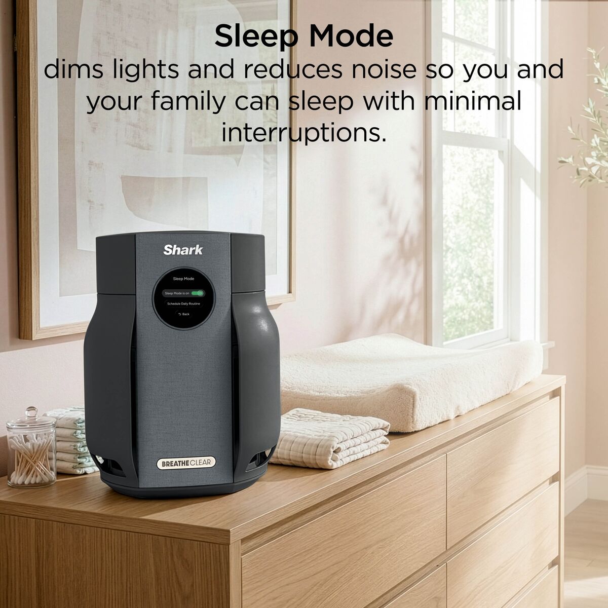 Shark BreatheClear Compact Air Purifier with NeverChange6 - Charcoal - HP062UKBK