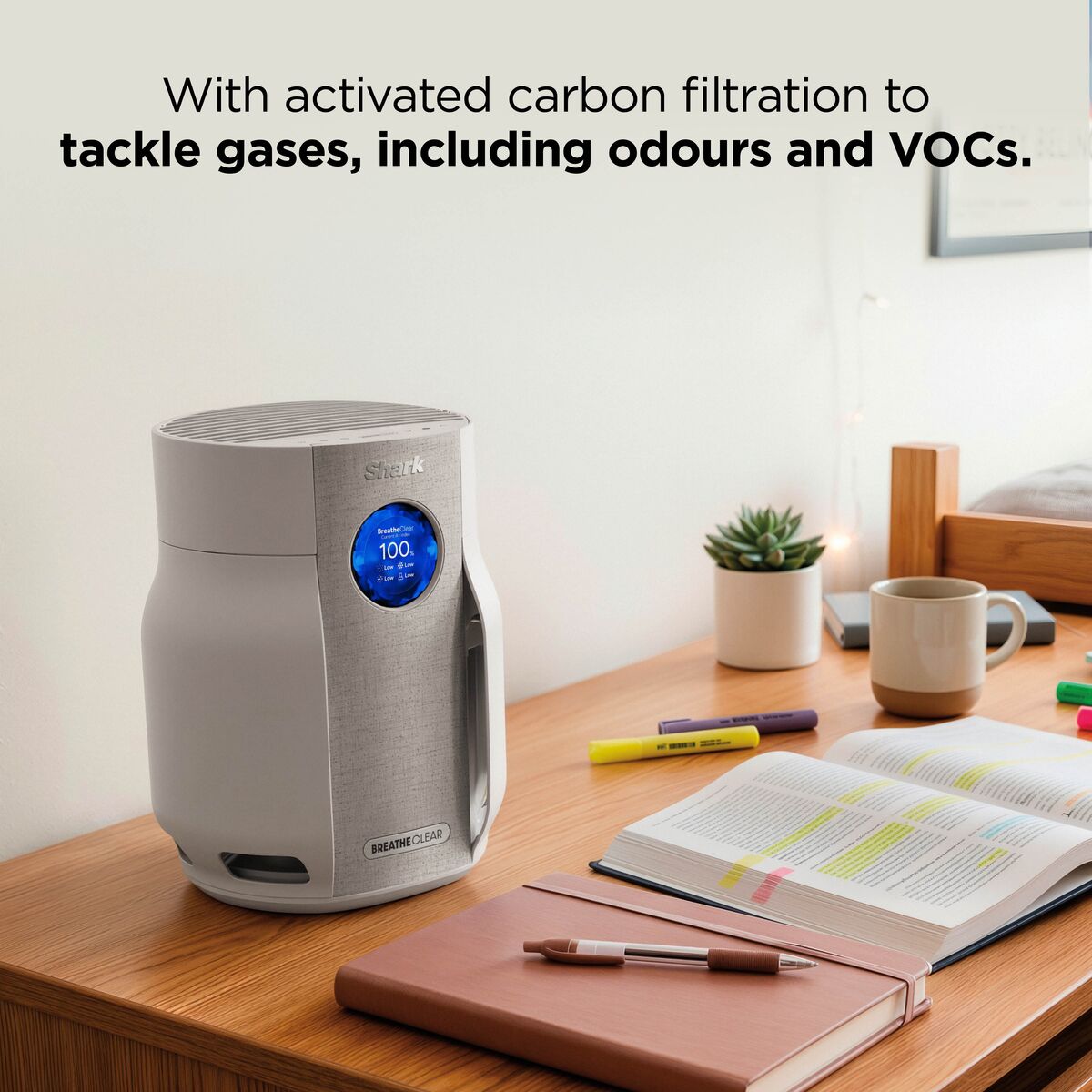 Shark BreatheClear Compact Air Purifier with NeverChange6 - Dove - HP062UK