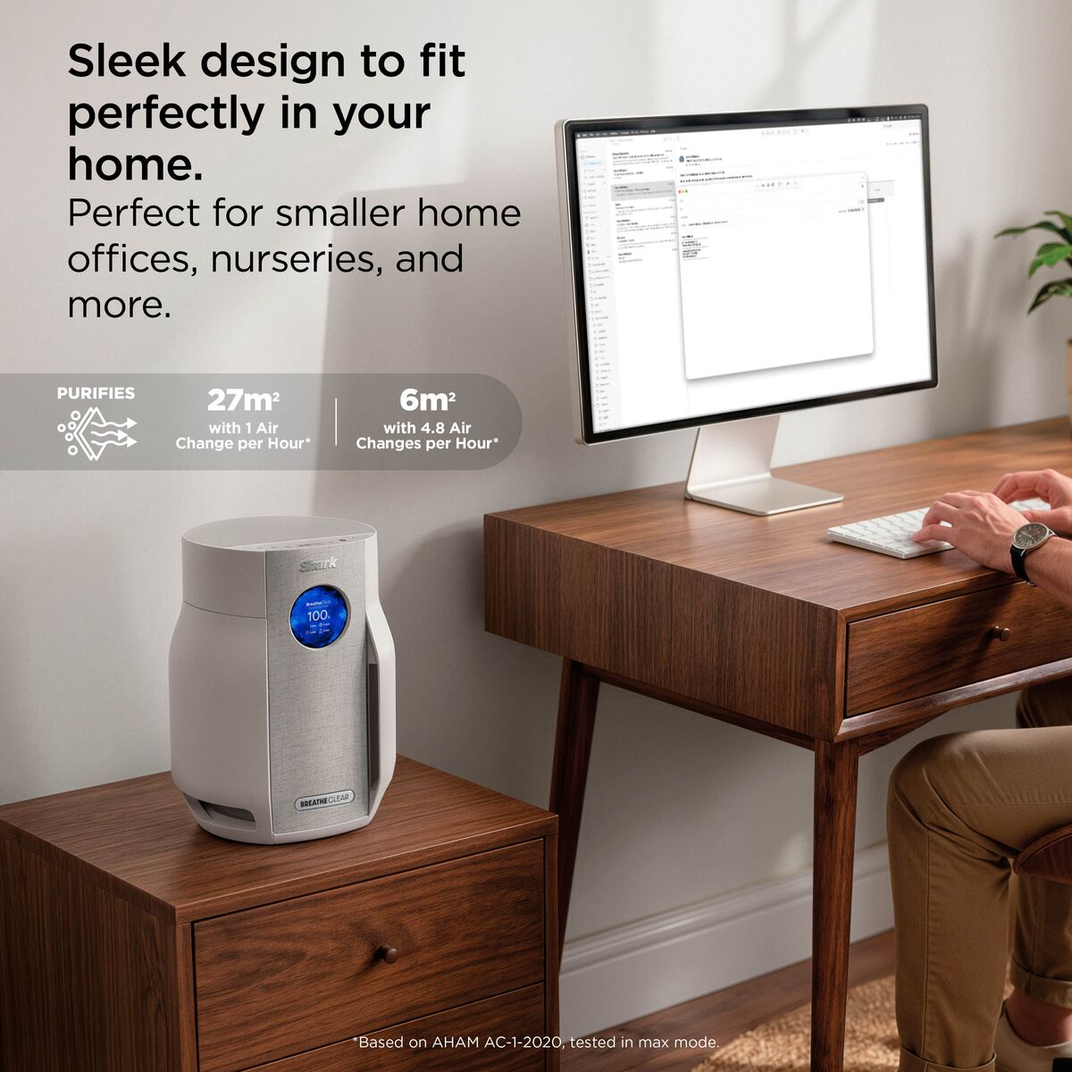 Shark BreatheClear Compact Air Purifier with NeverChange6 - Dove - HP062UK