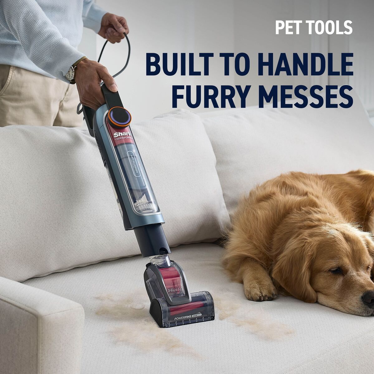 Shark PowerDetect Transformer PowerTrio System Upright Vacuum with Detect and Reveal – Chimera Blue LX5000UKT
