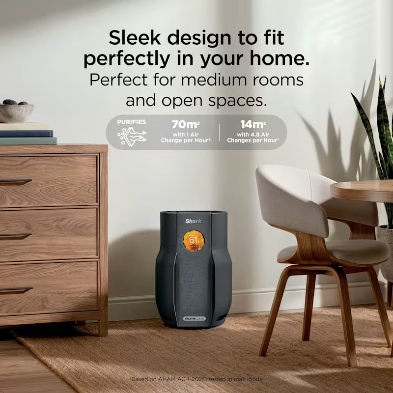 Shark BreatheClear with NeverChange6 Air Purifier - Charcoal HP162UKBK