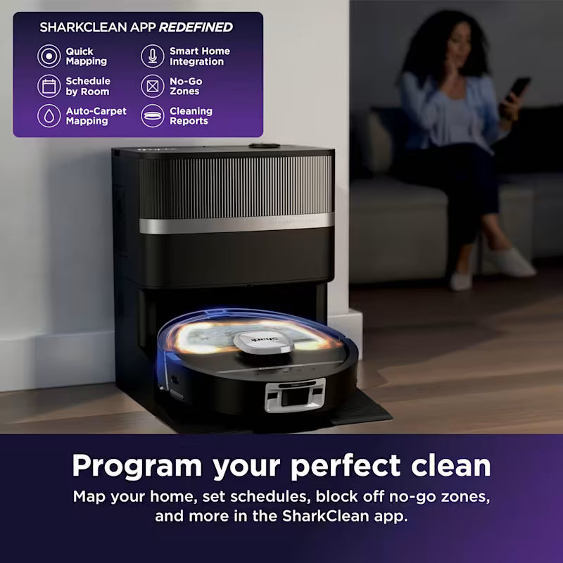 Shark PowerDetect UV Reveal 2-in-1 Vac & Mop Robot Vacuum – Black RV3000XEUK