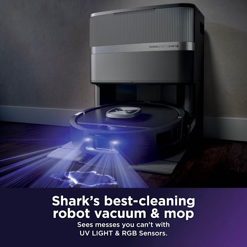 Shark PowerDetect UV Reveal 2-in-1 Vac & Mop Robot Vacuum – Black RV3000XEUK