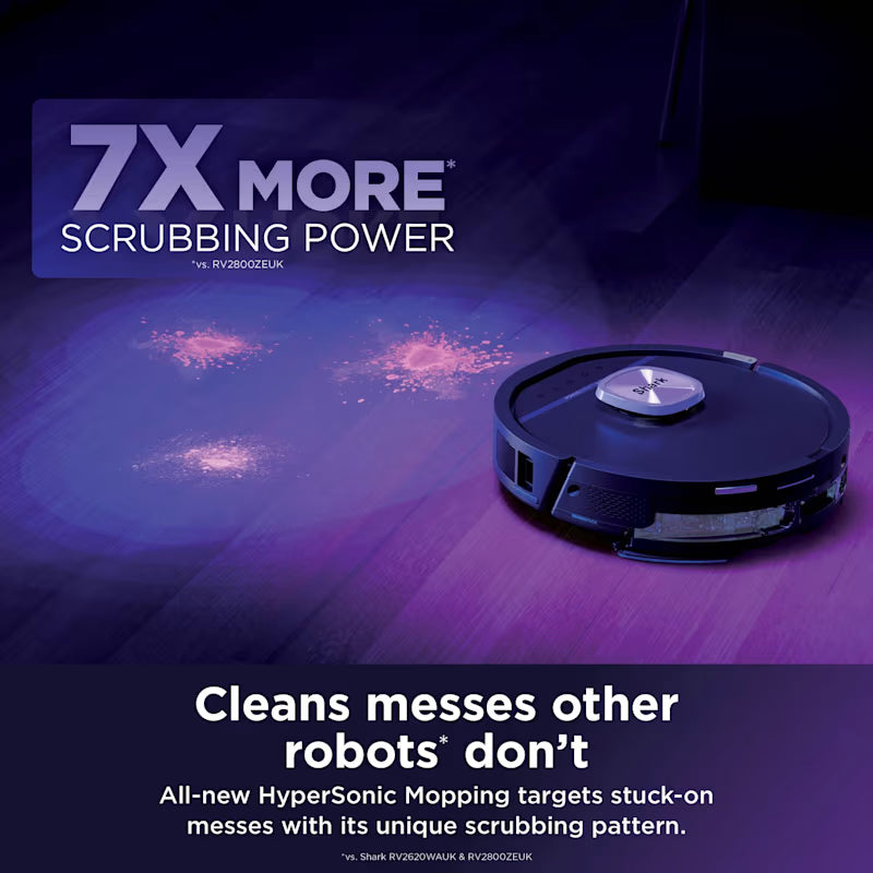 Shark PowerDetect UV Reveal 2-in-1 Vac & Mop Robot Vacuum – Black RV3000XEUK