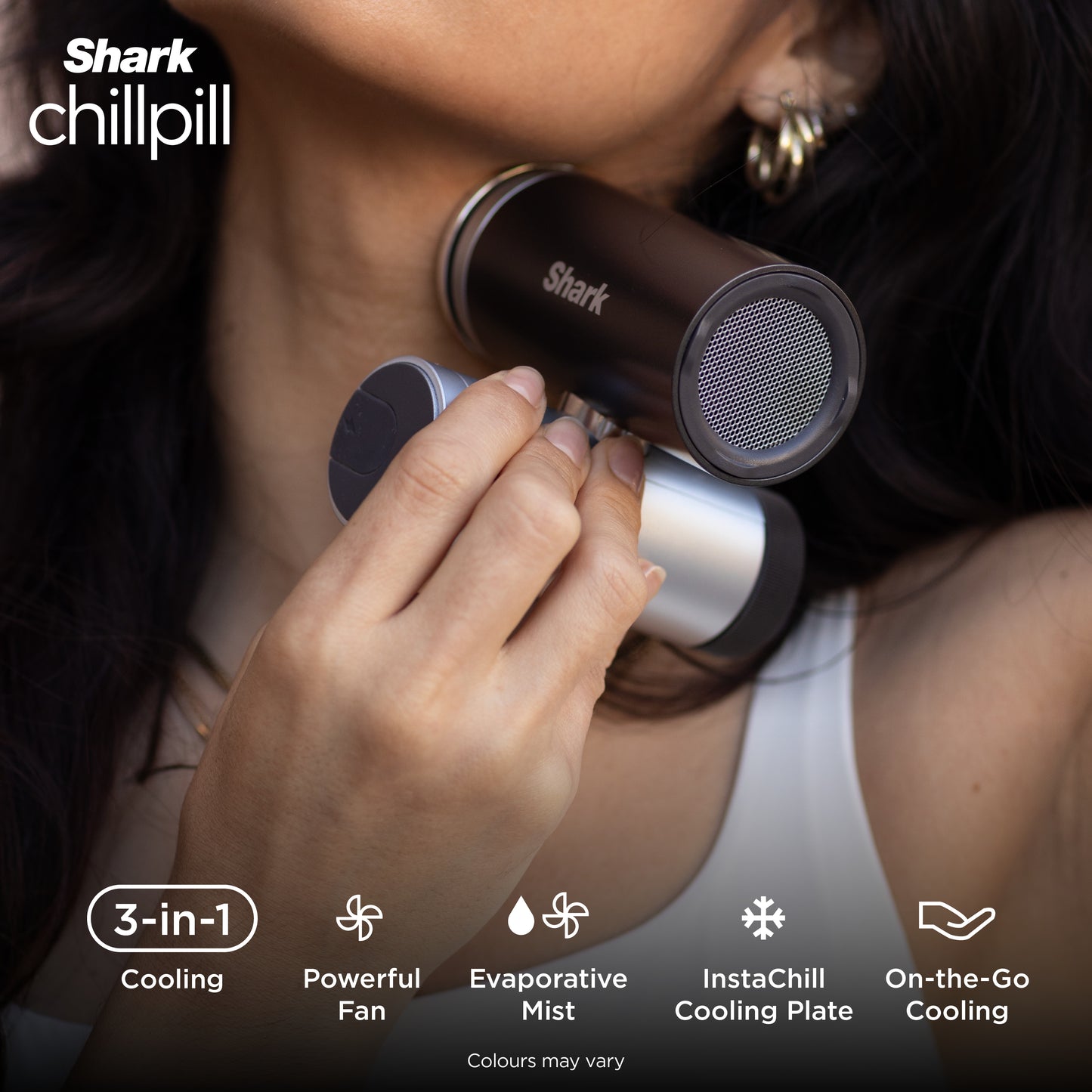 Shark ChillPill 3-in-1 Fan, Mist & InstaChill System – Carbon FA022UK