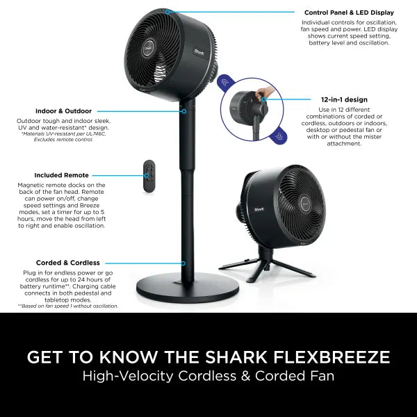 Shark FlexBreeze Portable Fan FA220UK