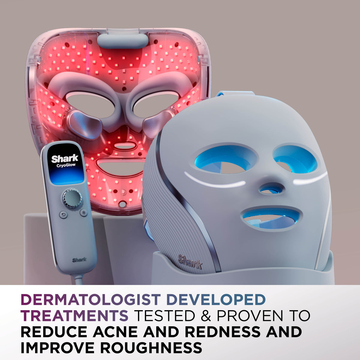 Shark CryoGlow Under-Eye Cooling & LED Anti-Ageing & Blemish Repair Mask FW312IEPK - Rose Glow