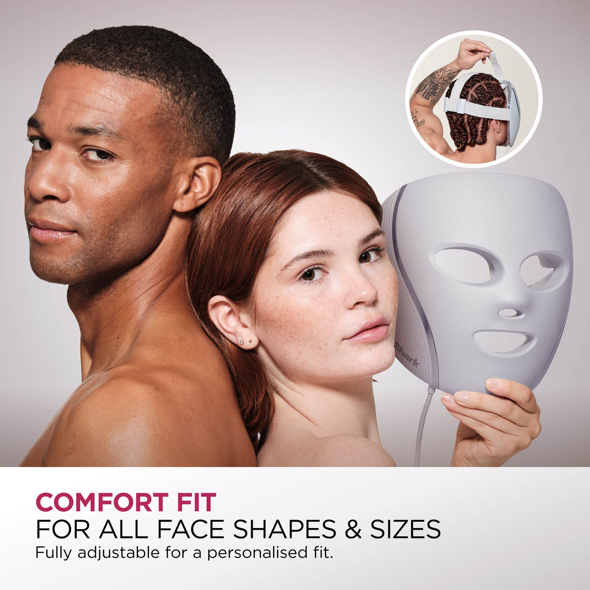 Shark CryoGlow Under-Eye Cooling & LED Anti-Ageing & Blemish Repair Mask FW312IEPK - Rose Glow