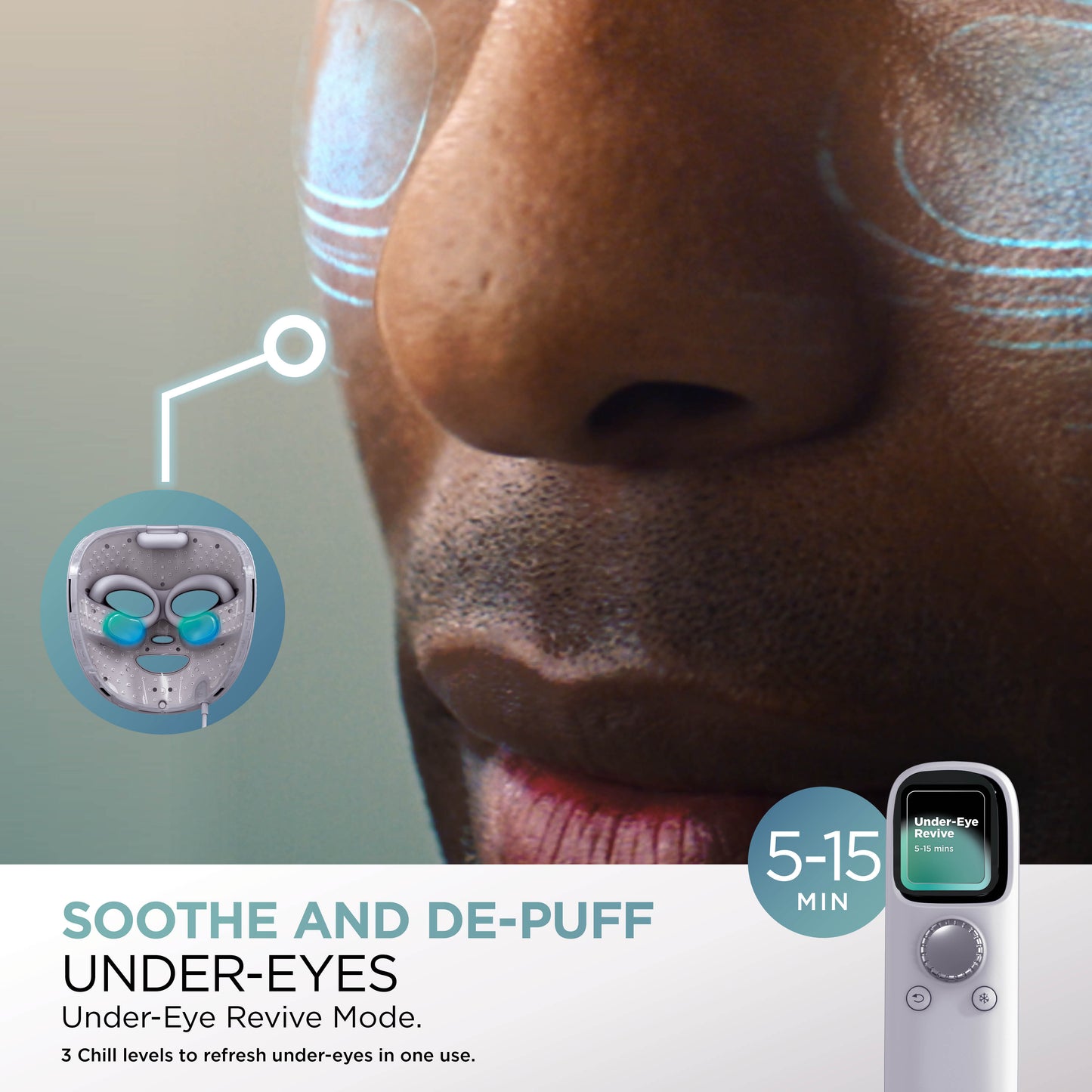 Shark CryoGlow Under-Eye Cooling + LED Mask - Lilac Chill - FW312IEPL