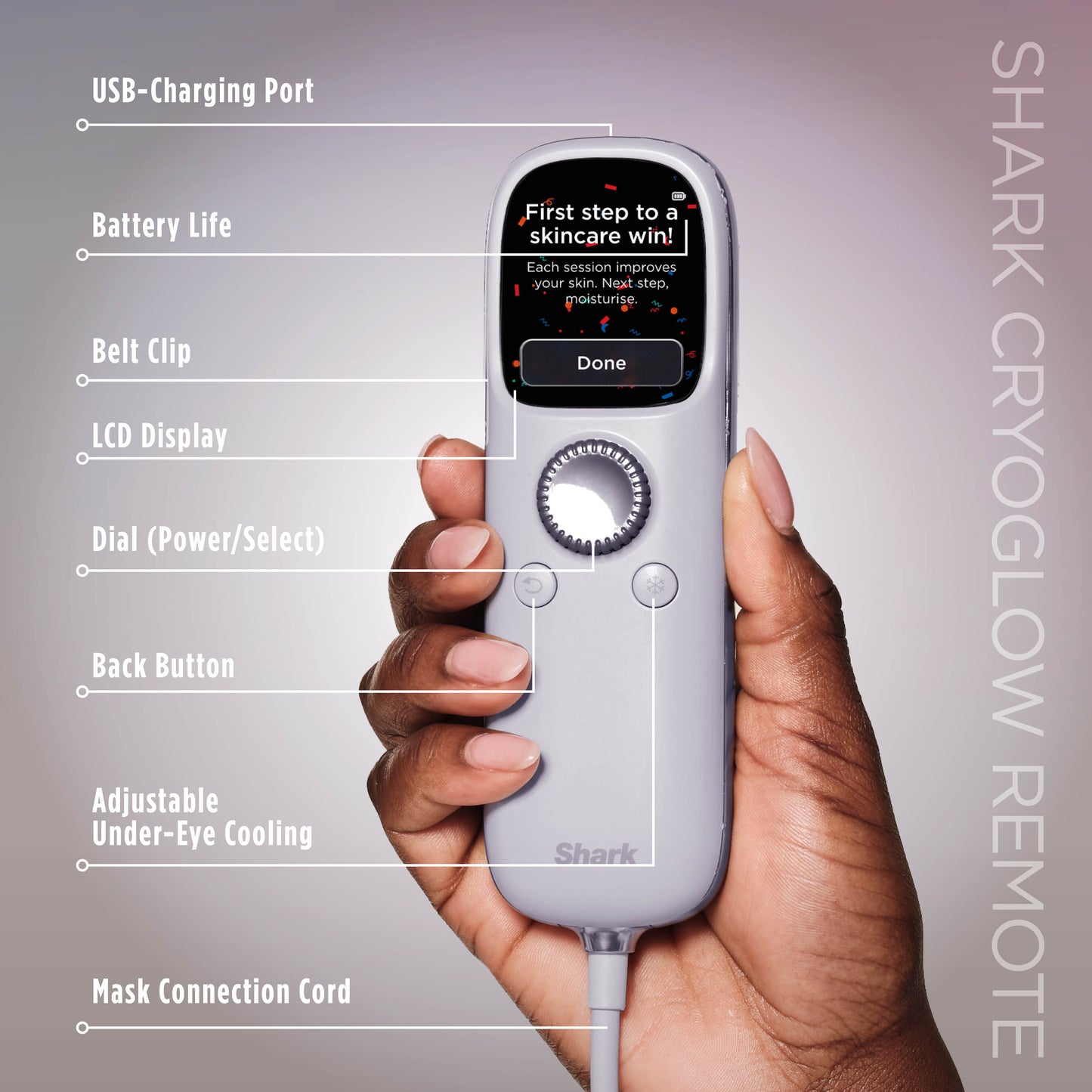 Shark CryoGlow Under-Eye Cooling + LED Mask - Lilac Chill - FW312IEPL