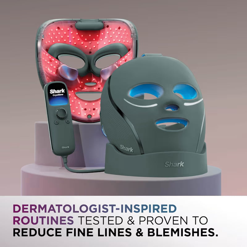 Shark CryoGlow Under-Eye Cooling & LED Anti-Ageing & Blemish Repair Mask FW312IESG - Frosted Green