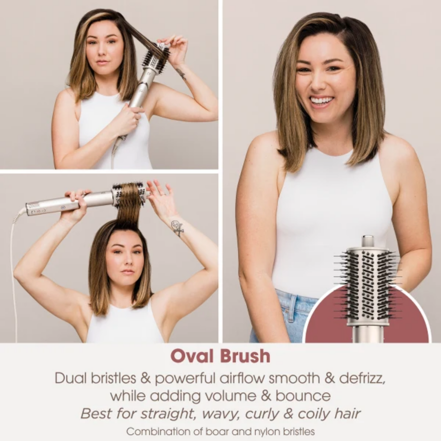 Shark FlexStyle Oval Brush - Stone