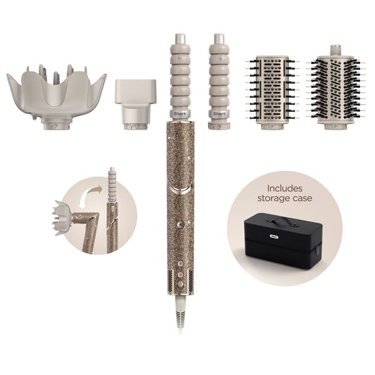 Shark FlexStyle Sparkle – Gold Diamond Limited Edition 5-in-1 Air Styler & Hair Dryer Gift Set HD446JSUK
