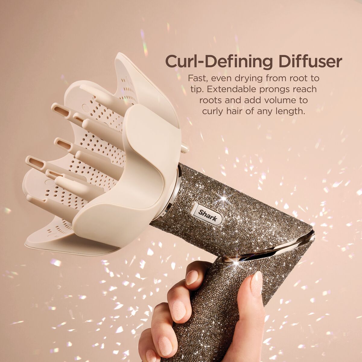 Shark FlexStyle Sparkle – Gold Diamond Limited Edition 5-in-1 Air Styler & Hair Dryer Gift Set HD446JSUK