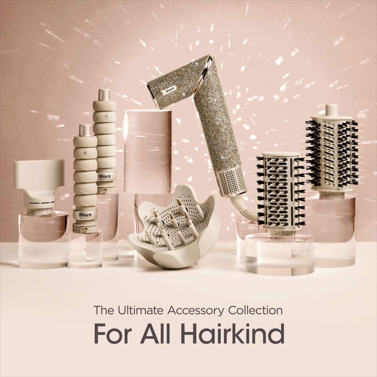 Shark FlexStyle Sparkle – Gold Diamond Limited Edition 5-in-1 Air Styler & Hair Dryer Gift Set HD446JSUK