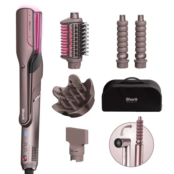 Shark FlexFusion Straight 5-in-1 Air Styler & Dryer & Ceramic Straightener with Case [HD652SUK]