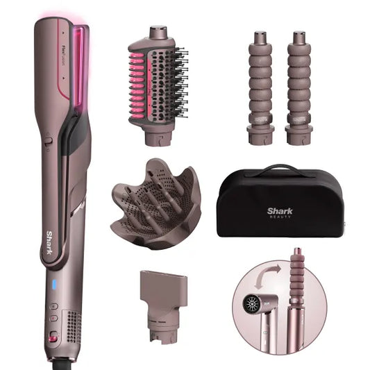 Shark FlexFusion Straight 5-in-1 Air Styler & Dryer & Ceramic Straightener with Case [HD652SUK]