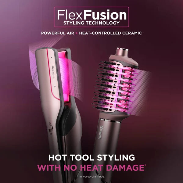Shark FlexFusion Straight 5-in-1 Air Styler & Dryer & Ceramic Straightener with Case [HD652SUK]