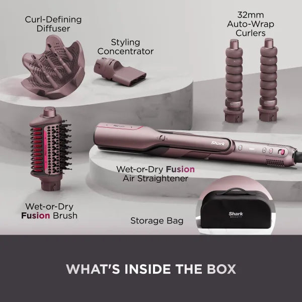 Shark FlexFusion Straight 5-in-1 Air Styler & Dryer & Ceramic Straightener with Case [HD652SUK]