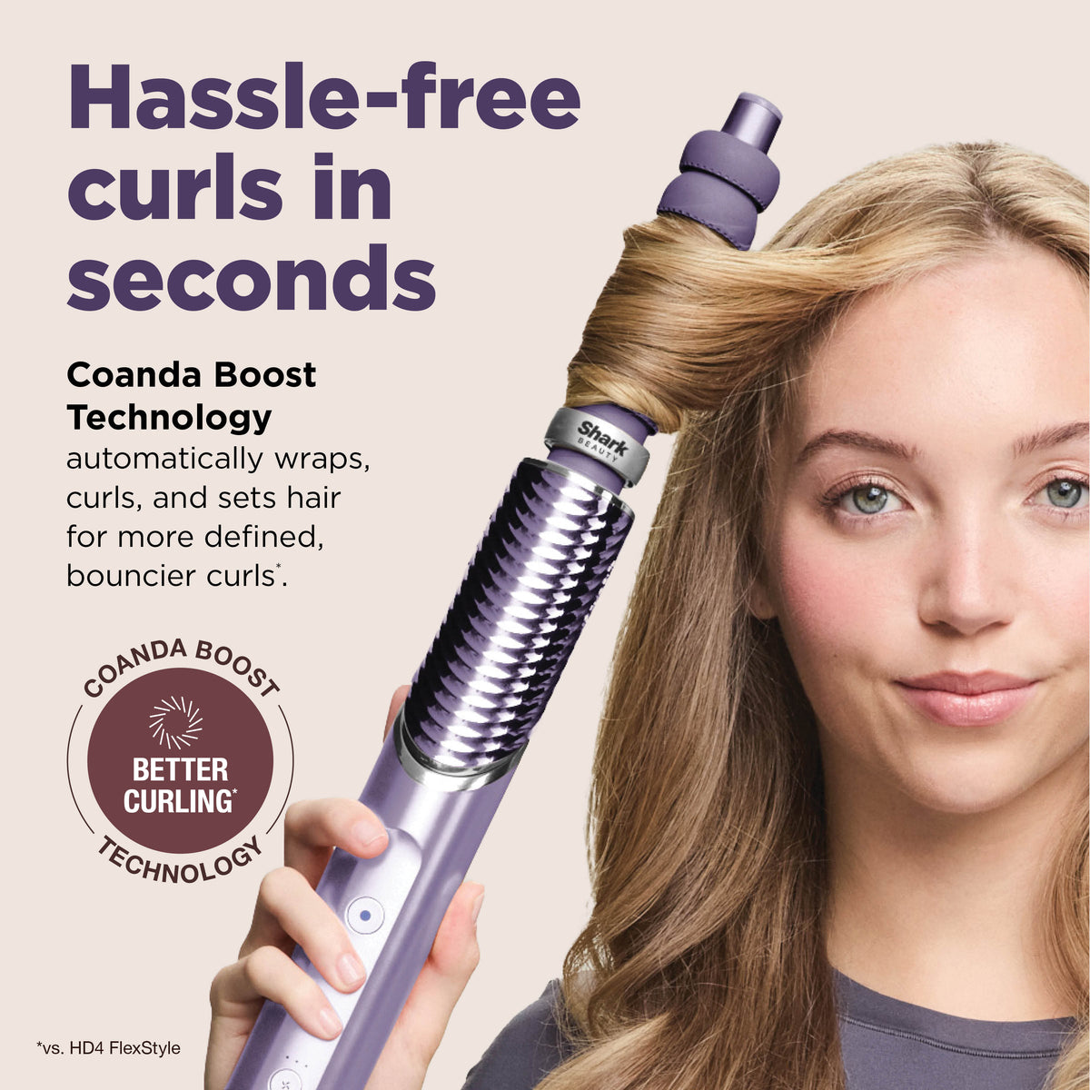 Shark FlexStyle IonCurl Air Styler & Hair Dryer, 4-in-1 - Lilac HD840UKPU