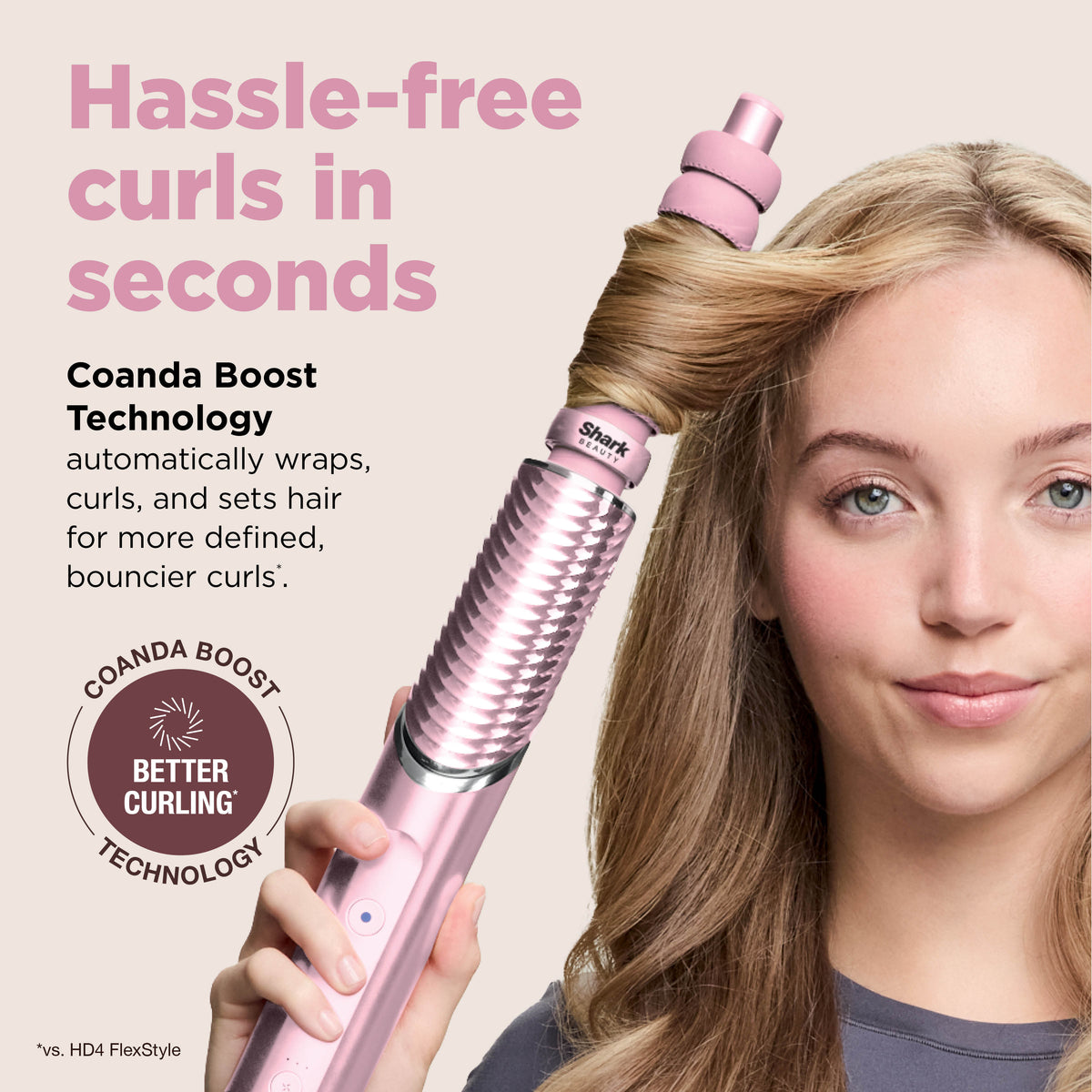 Shark FlexStyle IonCurl Hair Styler and Dryer - Pink HD850UKPK