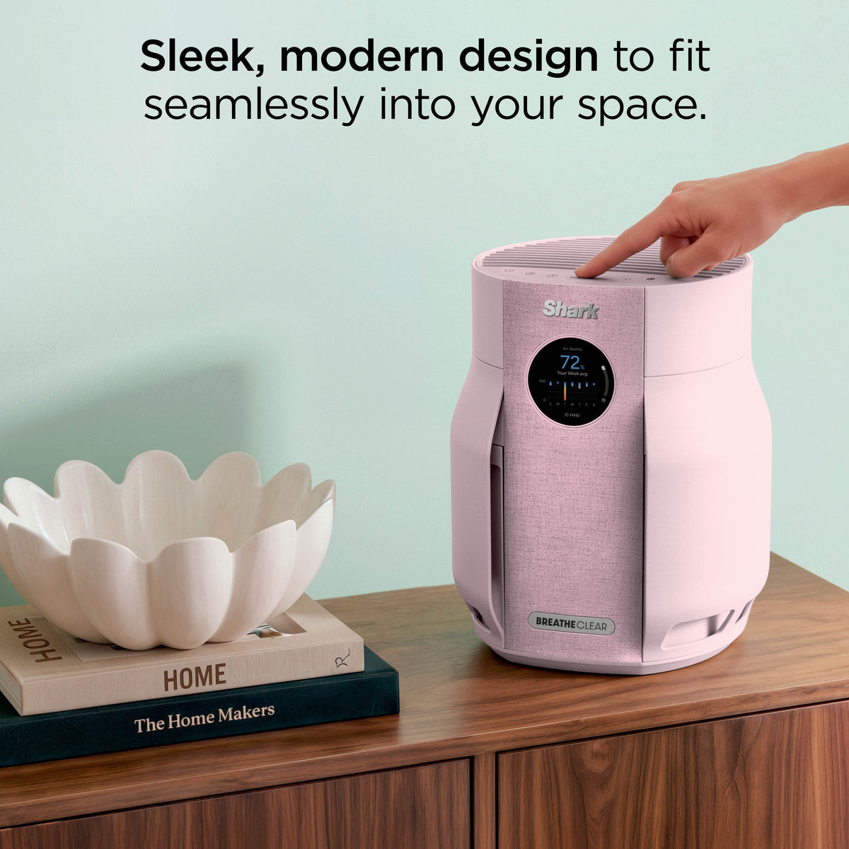 Shark BreatheClear Compact Air Purifier with NeverChange6 - Blush HP062UKPK