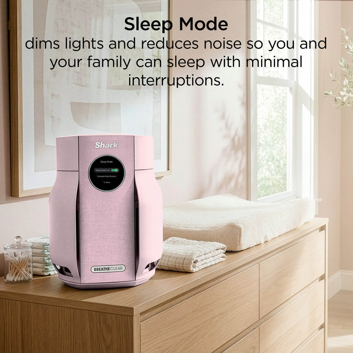 Shark BreatheClear Compact Air Purifier with NeverChange6 - Blush HP062UKPK