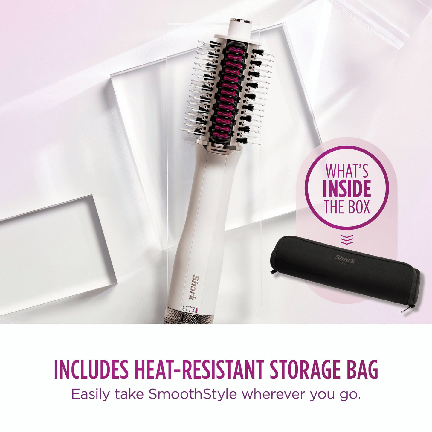 Shark SmoothStyle Hot Brush & Smoothing Comb with Storage Bag HT212UK