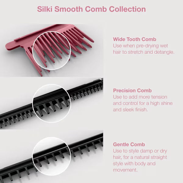 Shark SilkiPro Straight Hair Straightener + Dryer in One Tool with Heat-Resistant Storage Case - Rose Petal HT401UKPK