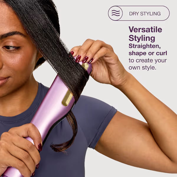 Shark SilkiPro Straight Hair Straightener + Dryer in One Tool with Heat-Resistant Storage Case - Plum Satin HT401UKPU