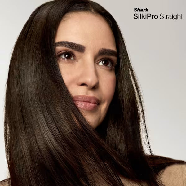 Shark SilkiPro Straight Hair Straightener + Dryer in One Tool with Heat-Resistant Storage Case - Plum Satin HT401UKPU
