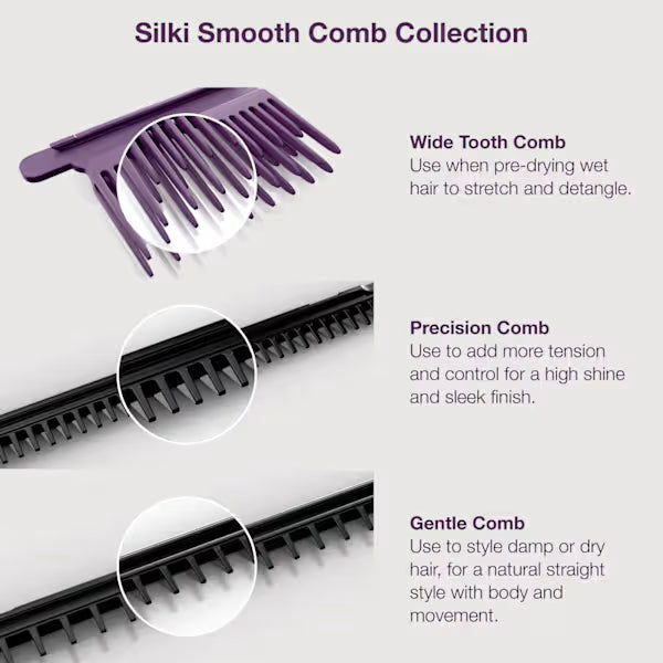 Shark SilkiPro Straight Hair Straightener + Dryer in One Tool with Heat-Resistant Storage Case - Plum Satin HT401UKPU