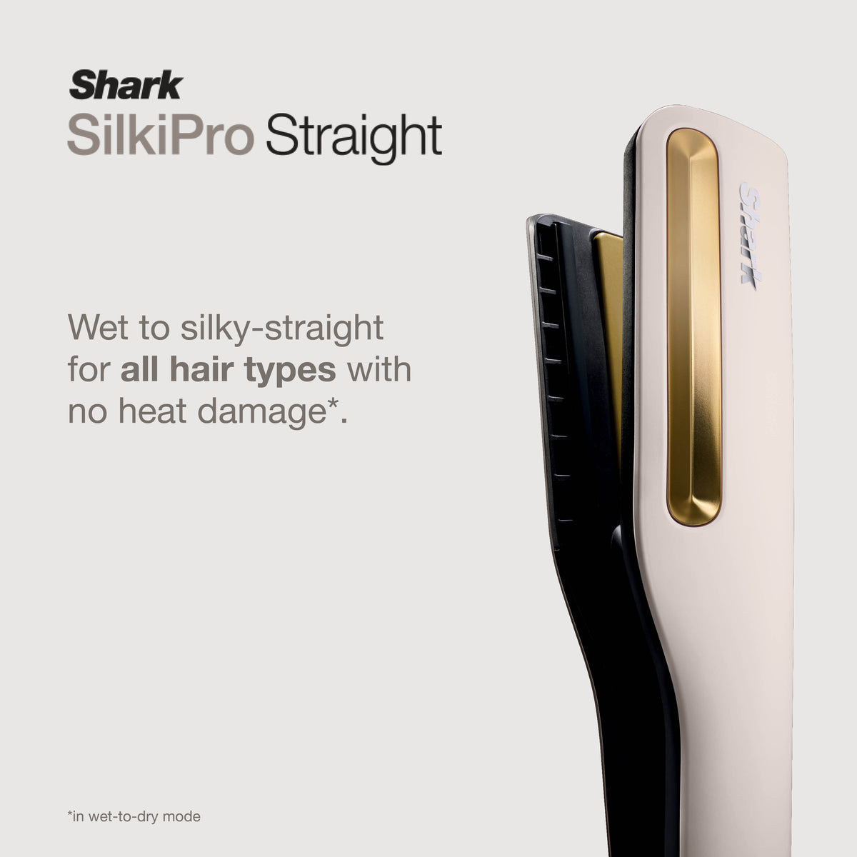 Shark SilkiPro Hair Straightener & Dryer with Storage Case - Mocha Silver HT401UKSL