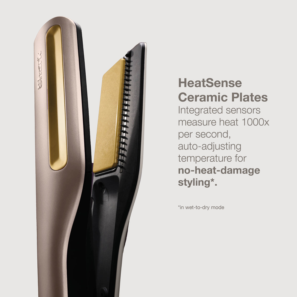 Shark SilkiPro Hair Straightener & Dryer with Storage Case - Mocha Silver HT401UKSL