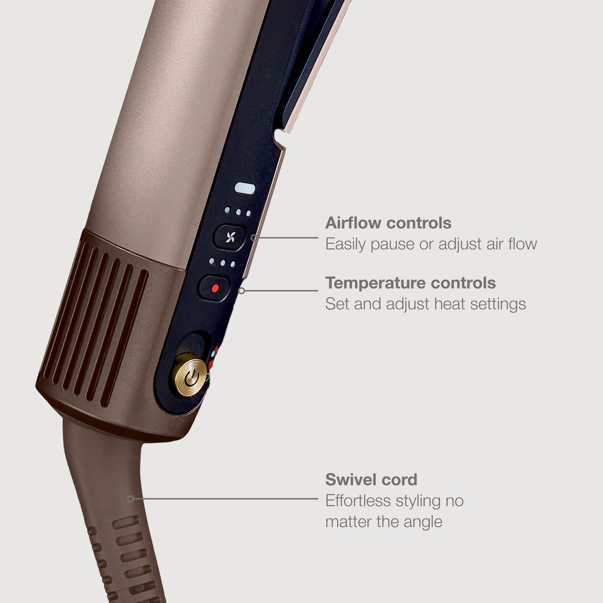 Shark SilkiPro Hair Straightener & Dryer with Storage Case - Mocha Silver HT401UKSL