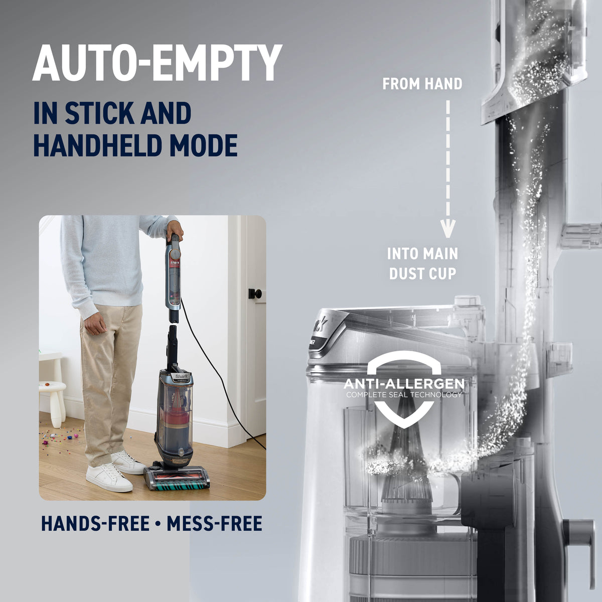 Shark PowerDetect Transformer PowerTrio System Upright Vacuum with Detect and Reveal – Chimera Blue LX5000UKT