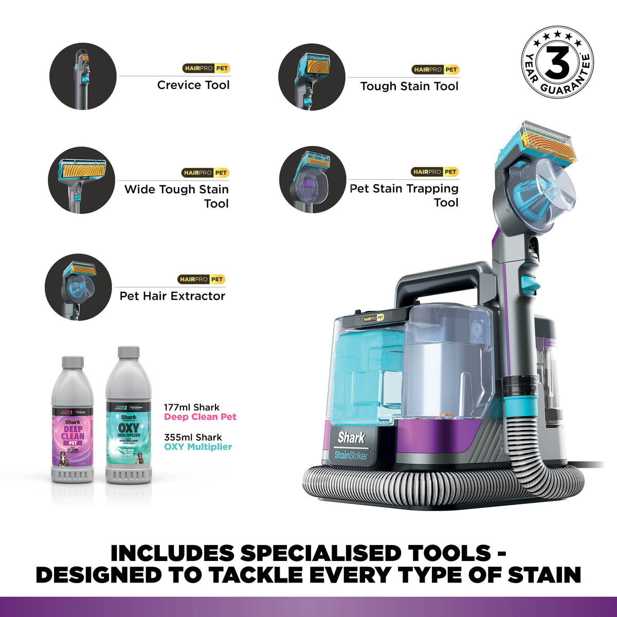 Shark StainStriker HairPro Stain & Spot Cleaner - Copper - PX250UKTC