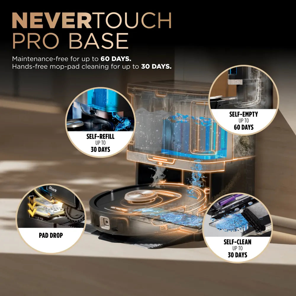 Shark PowerDetect NeverTouch Pro 2-in-1 Self-Empty, Self-Refill & Self-Clean Robot Vacuum & Mop RV2800ZEUK
