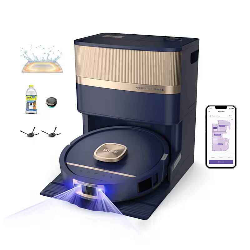Shark PowerDetect Luxe UV Reveal 2-in-1 Vac & Mop Robot Vacuum – Deep Harbour RV3025XEUKBL