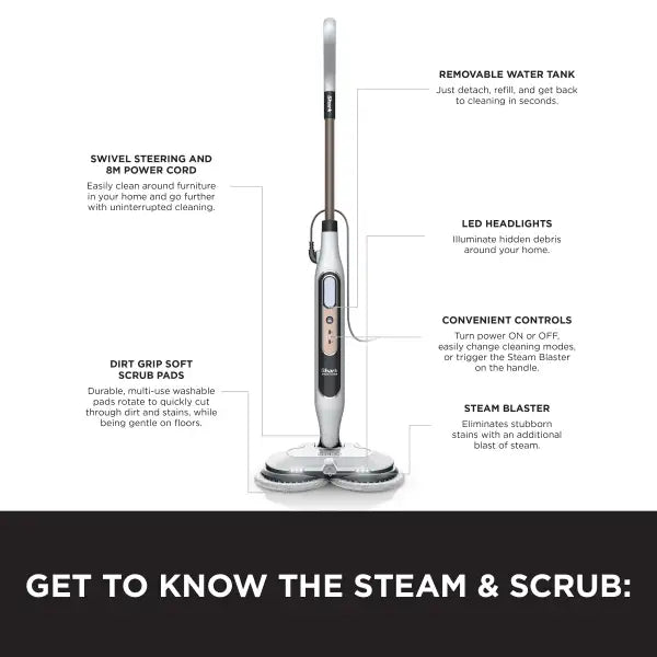 Shark Steam & Scrub Automatic Steam Mop with Steam Blaster S8201UK